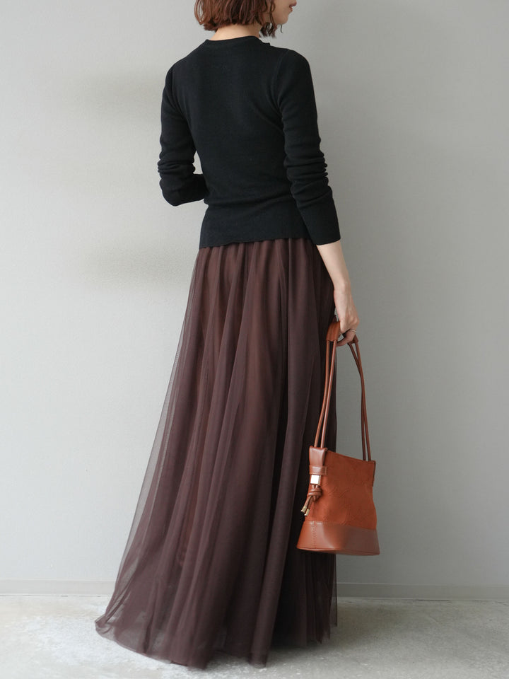 [予約]レイヤードデザインニットカーディガン/ブラック