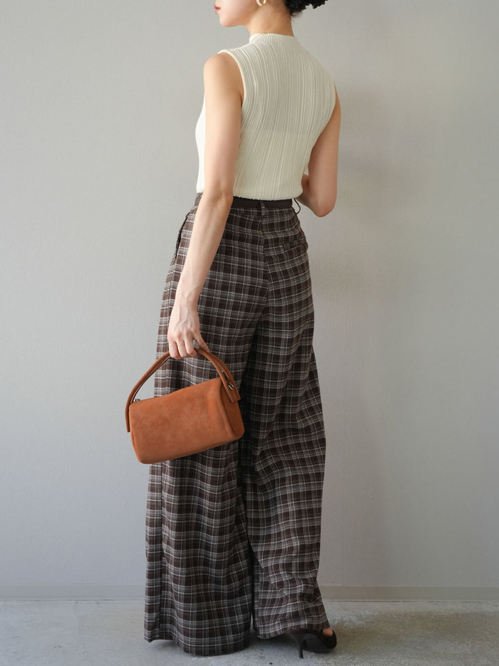 [予約]スリーブレスランダムリブニットトップス/アイボリー