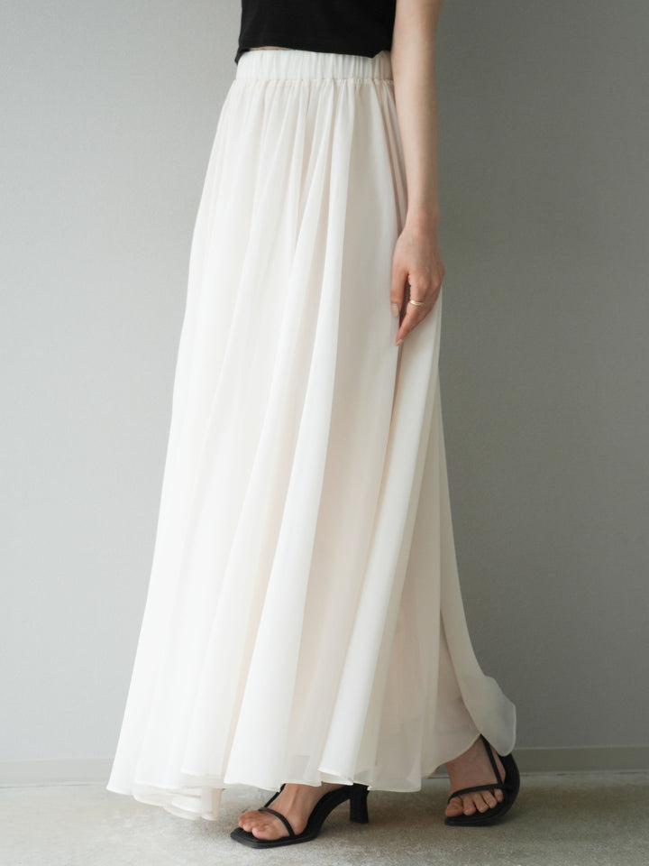 [予約]シフォンフレアスカート/アイボリー