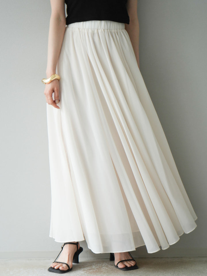 [予約]シフォンフレアスカート/アイボリー