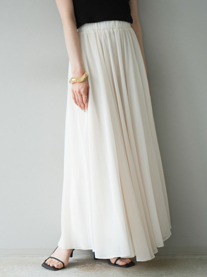 [予約]シフォンフレアスカート/アイボリー
