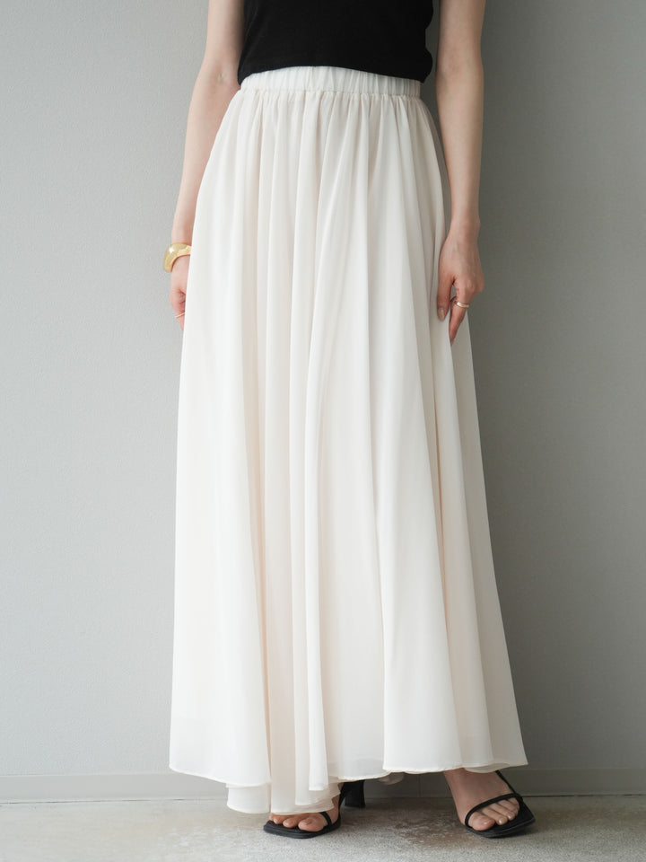 [予約]シフォンフレアスカート/アイボリー