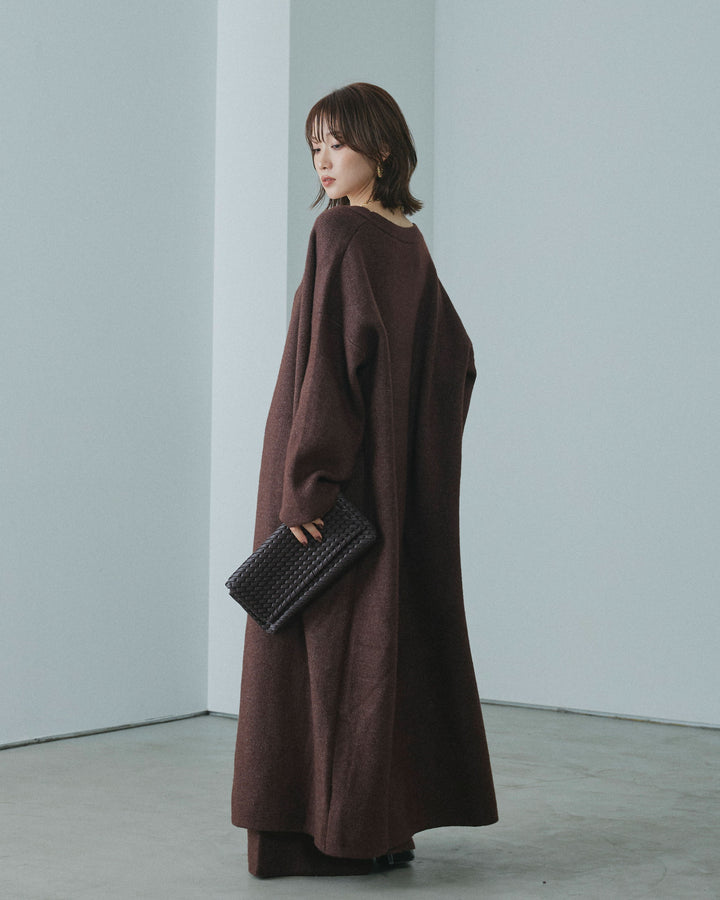 【Allure】[SET]ニットベアトップ＆ワイドパンツSET UP+ニットロングガウン(2set)