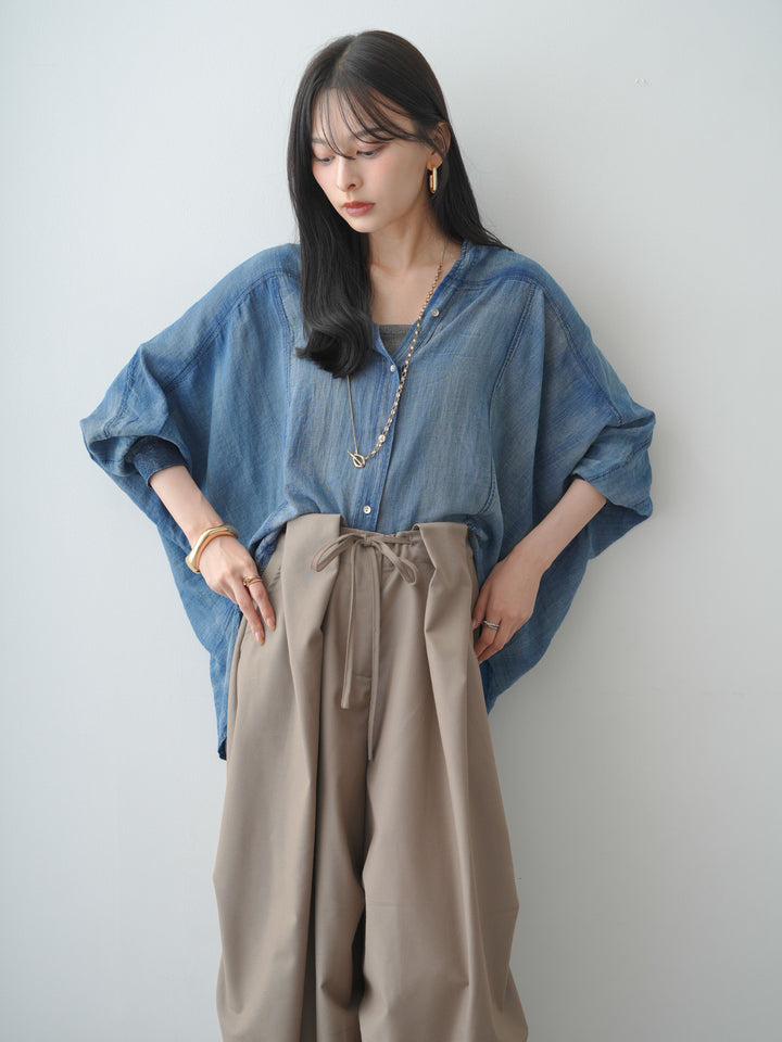 [SET] 透明蝙蝠洞牛仔襯衫 + 透明蝙蝠洞牛仔襯衫（2 件套）