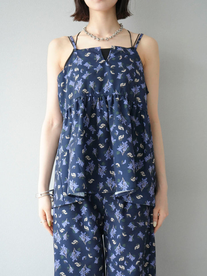 [予約]ブーケプリントキャミソール/ネイビー