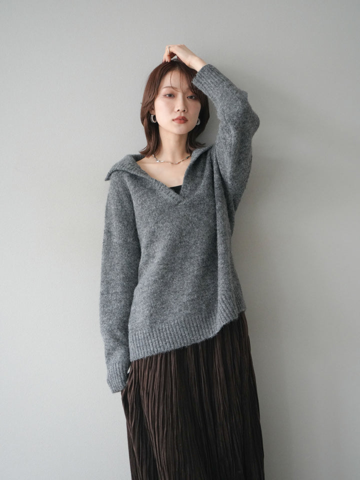 [SET]スキッパーニットプルオーバー+選べるアクセセット(2set)