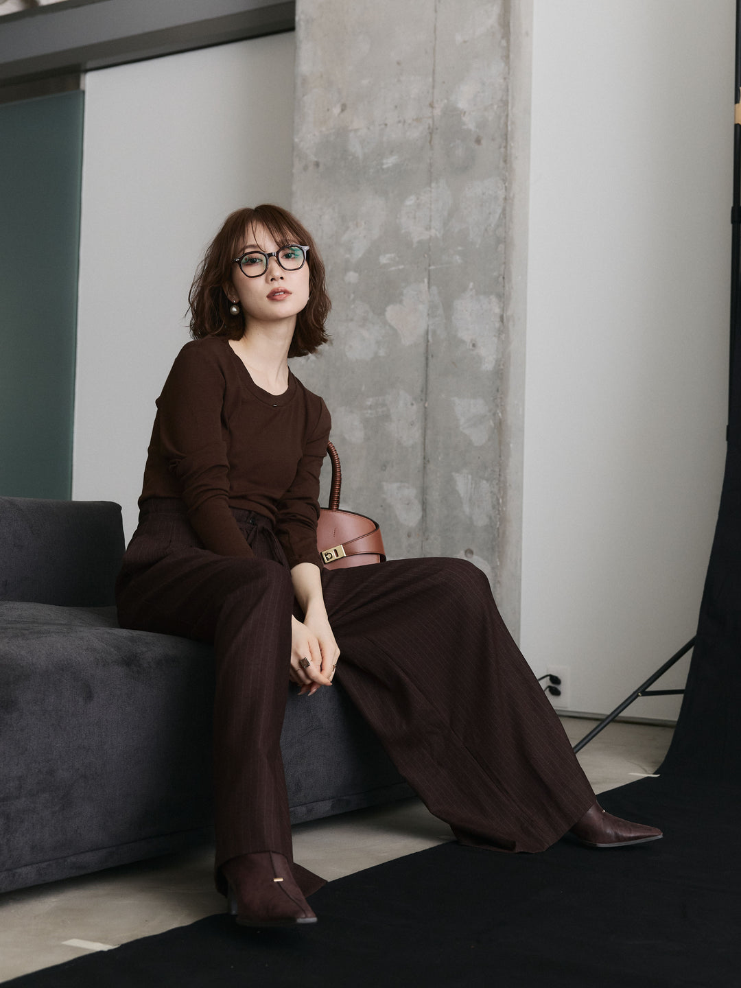 【Allure】[SET]モチーフ付Uネックシアーカットソー+モチーフ付Uネックシアーカットソー(2set)