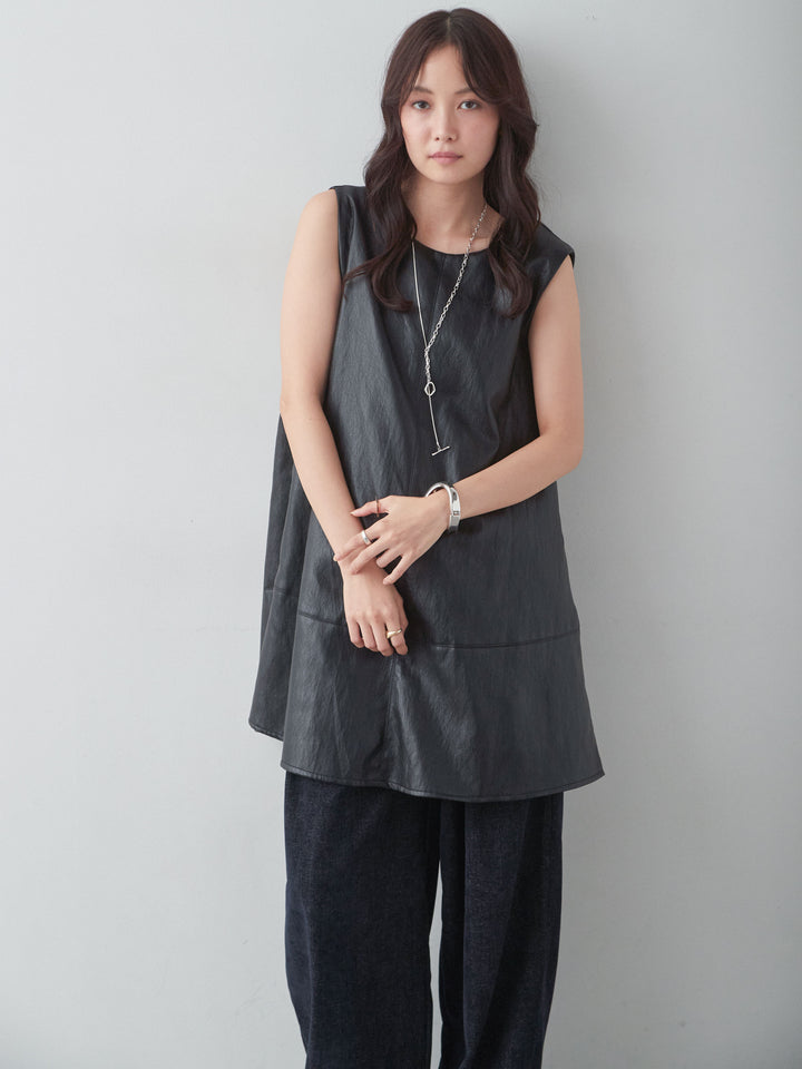 [SET]レザータッチミニワンピース+レザータッチミニワンピース(2set)
