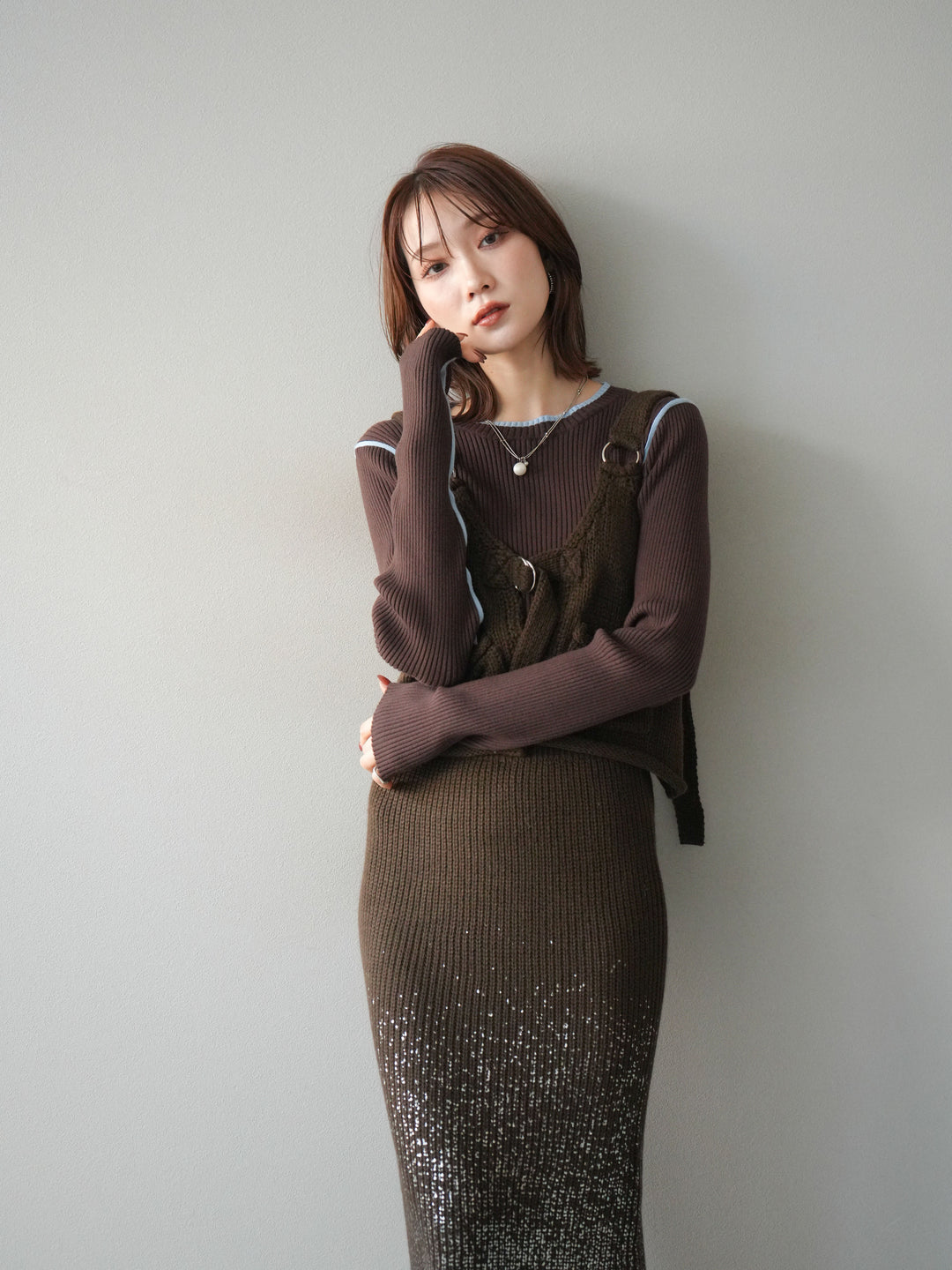 [予約]ニットビスチェ/coffeebrown