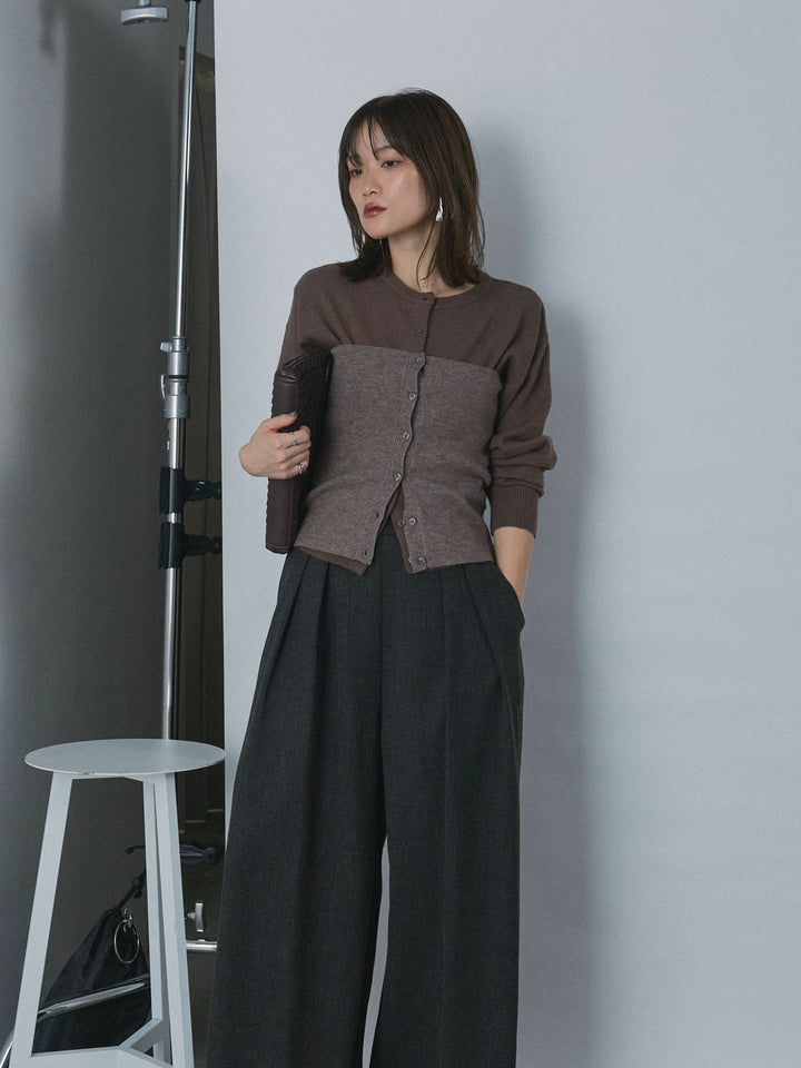 【Allure】[SET]2WAYビスチェアンサンブルカーディガン+2WAYビスチェアンサンブルカーディガン(2set)