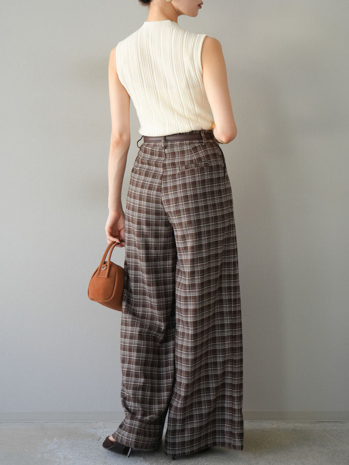 [予約]スリーブレスランダムリブニットトップス/アイボリー