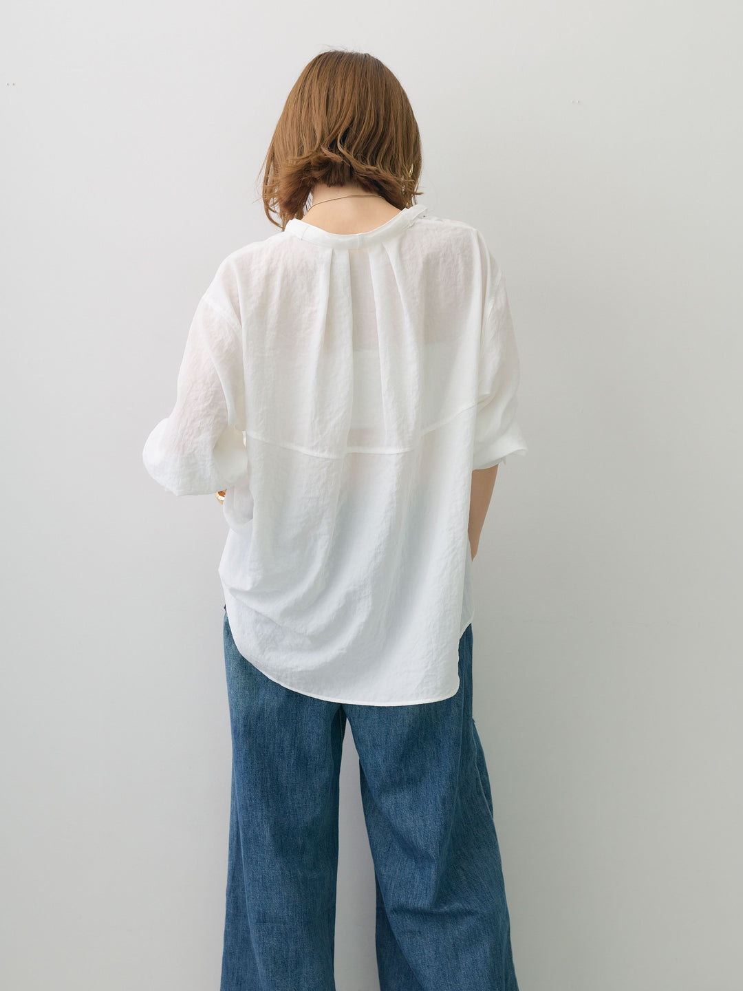 [予約]バックギャザーボウタイブラウス/offwhite