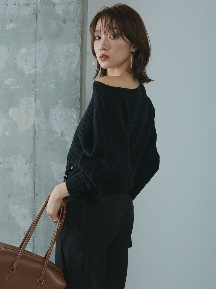 【Allure】[SET]ワンショルケーブル編みニット+ワンショルケーブル編みニット(2set)