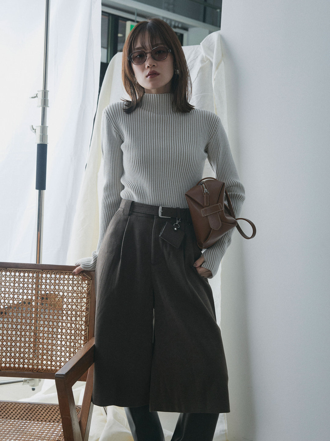 【Allure】[SET]プレーティングハイネックプルオーバー+プレーティングハイネックプルオーバー(2set)