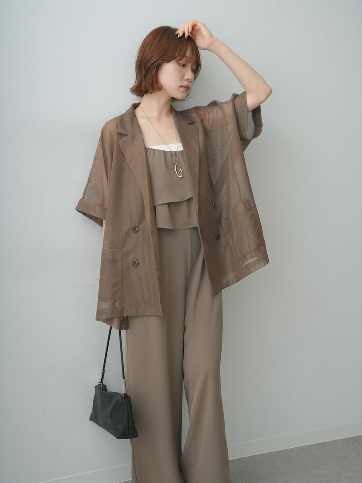 【預購】層疊荷葉邊連身衣 / 棕色