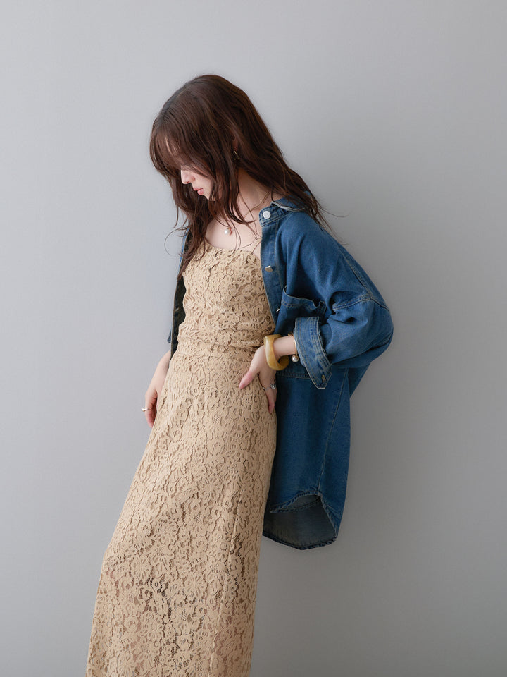 [予約]ビッグポケットデニムオーバーシャツ/denimblue