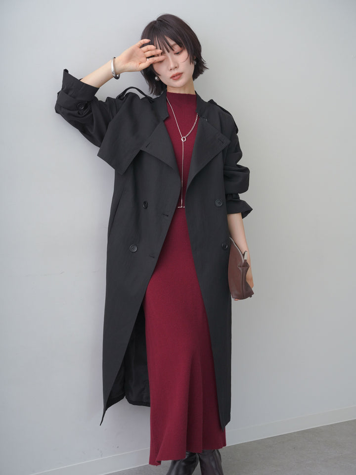 【套裝】收口修身法式針織洋裝 + 收口修身法式針織洋裝（兩件套）