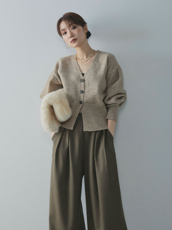 【Allure】[SET]アルパカタッチVネックカーディガン+アルパカタッチVネックカーディガン(2set)