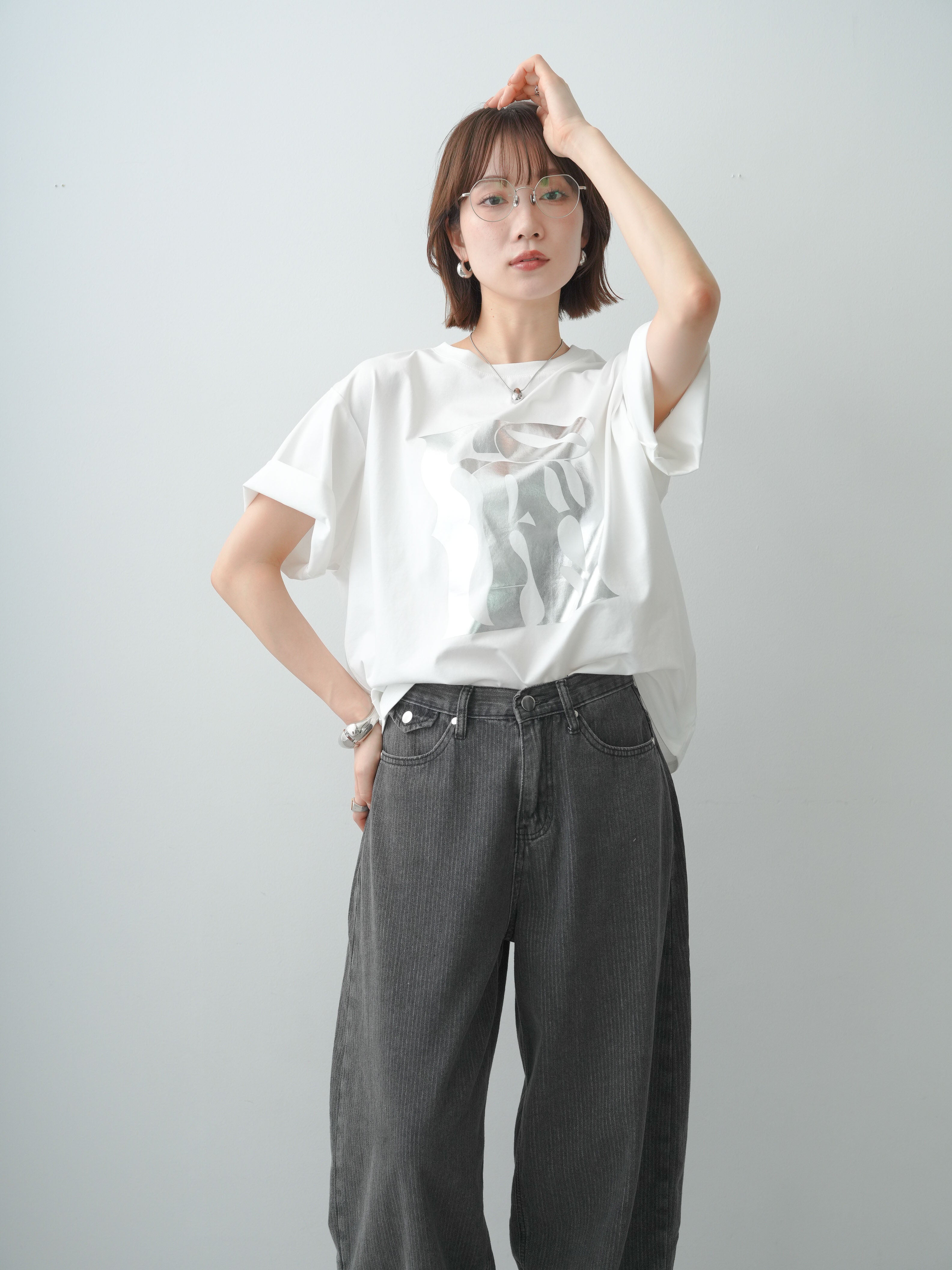 予約]クールタッチアートロゴオーバーTEE/silver – Lumier