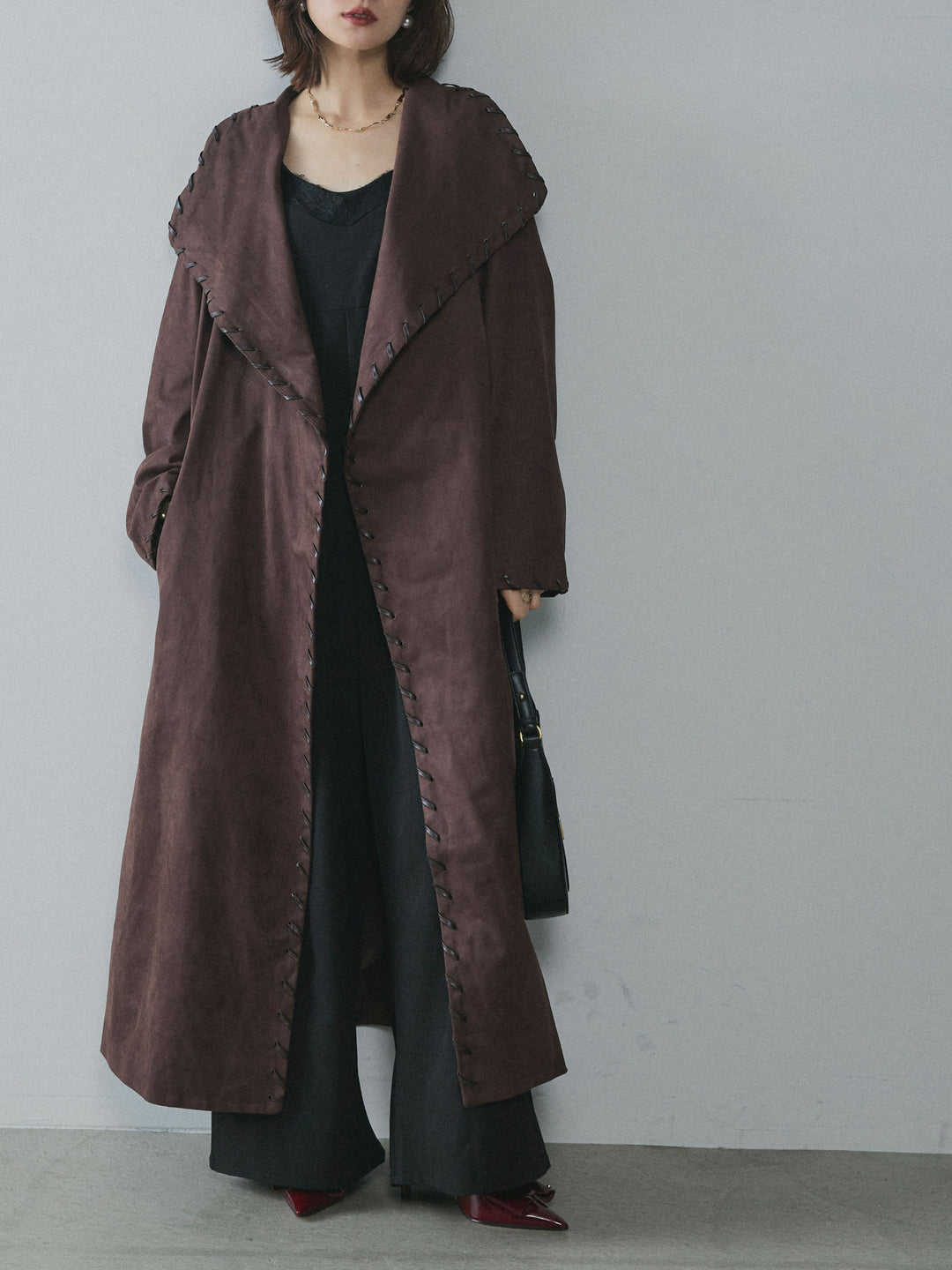 [予約]レースキャミオールインワン/black