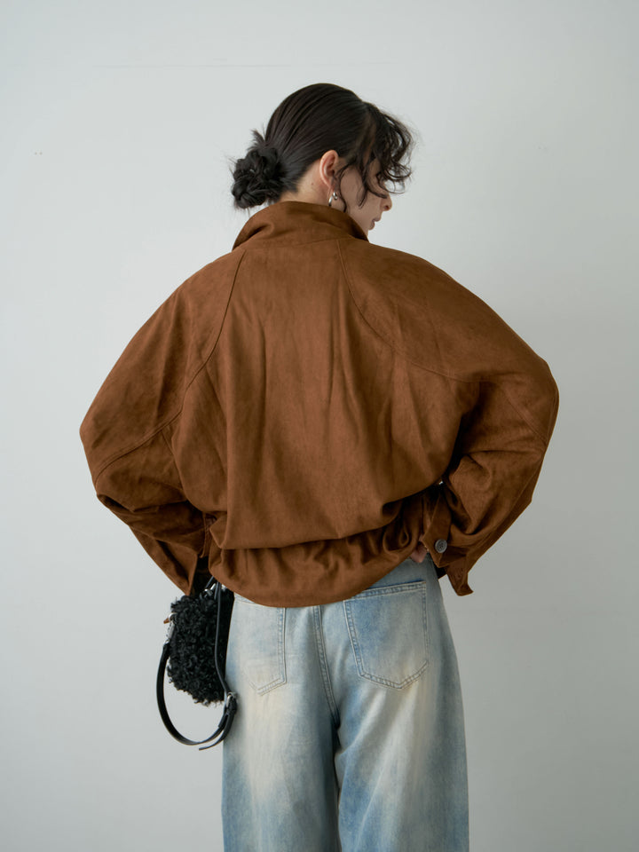 [予約]スウェードタッチチェストポケットデザインジャケット/brown