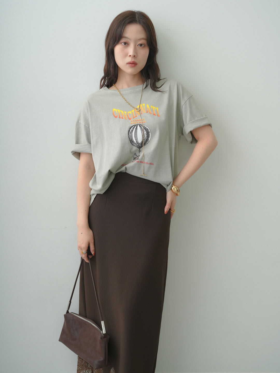 [SET]ヴィンテージライクプリントオーバーTEE+選べるアクセセット(2set)