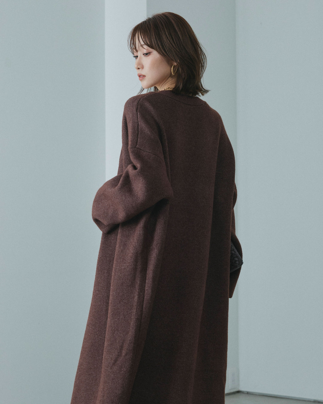 [予約]ニットロングガウン/brown