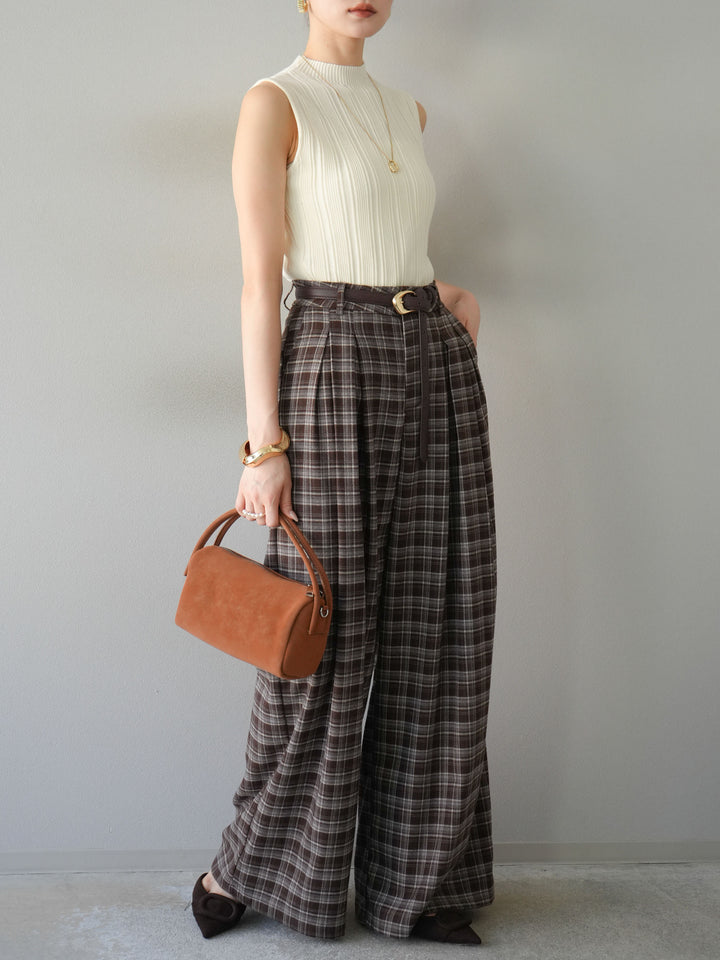 [予約]スリーブレスランダムリブニットトップス/アイボリー