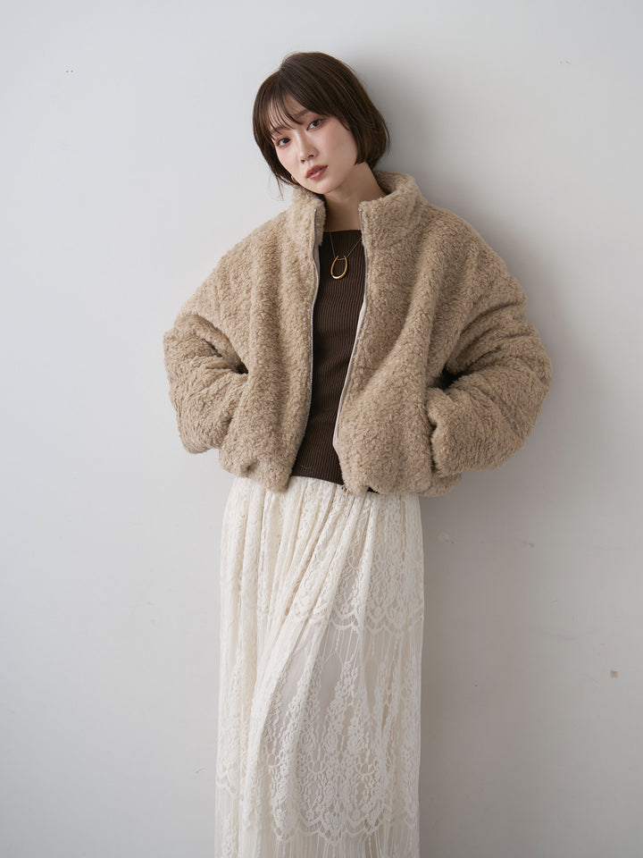 [SET] Bouclé Boa Zip Blouson + Bouclé Boa Zip Blouson (2 件套)