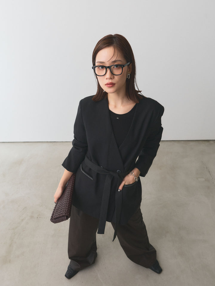 【Allure】[SET]モチーフ付Uネックシアーカットソー+モチーフ付Uネックシアーカットソー(2set)