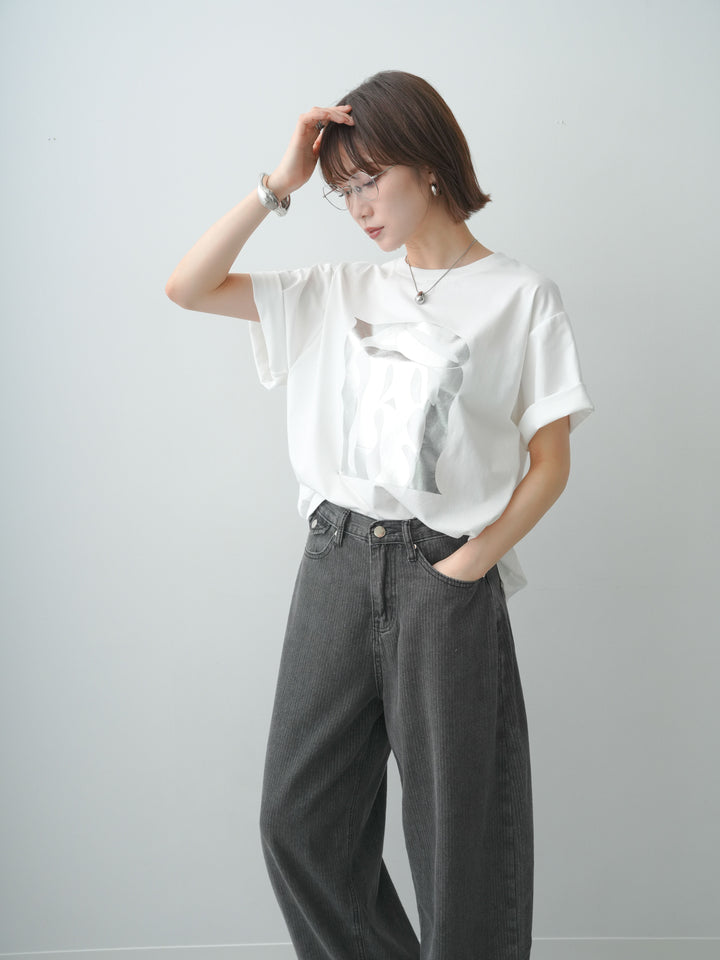 [予約]クールタッチアートロゴオーバーTEE/silver