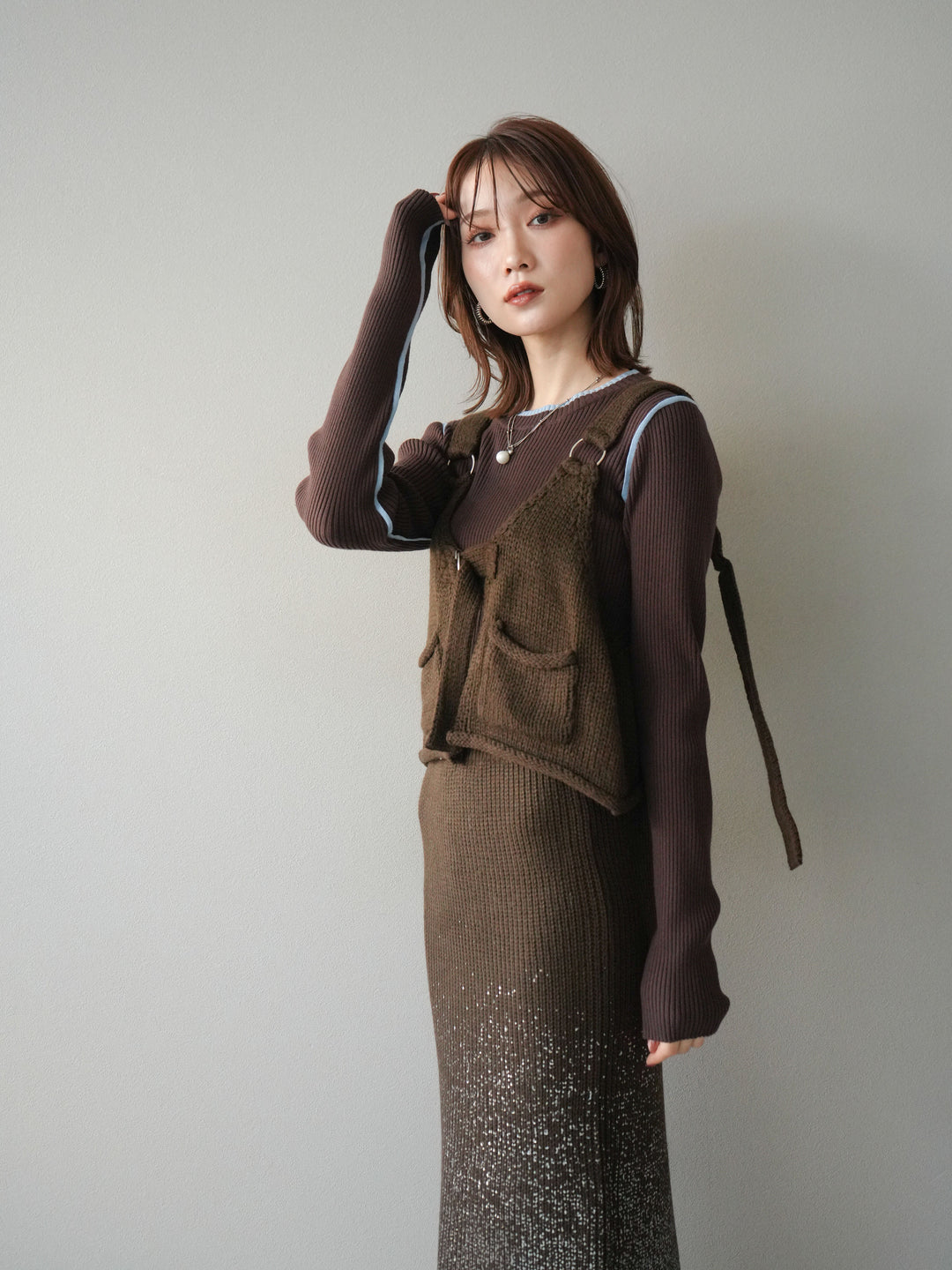 [予約]ニットビスチェ/coffeebrown