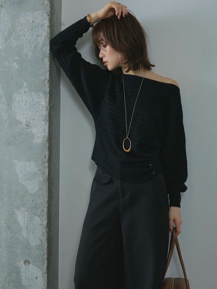 【Allure】[SET]ワンショルケーブル編みニット+ワンショルケーブル編みニット(2set)