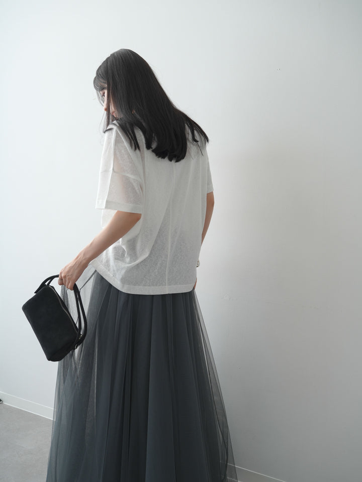 [SET]シアースラブロゴワイドTEE+チュールボリュームスカート(2set)