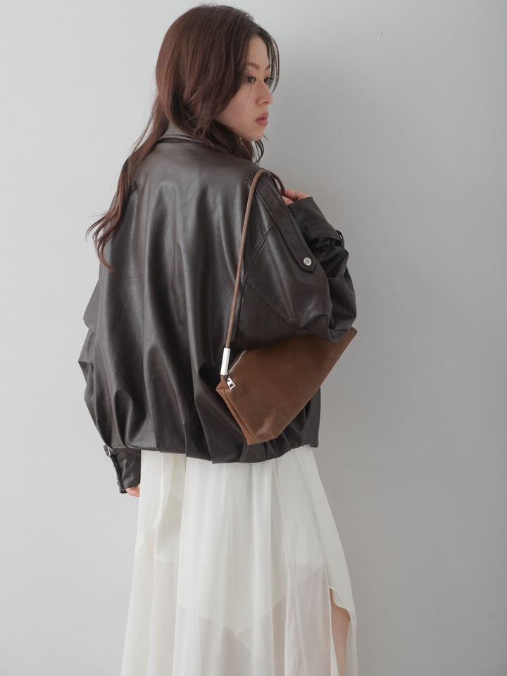 [予約]ベルト付シアーアシメノースリドレス/white
