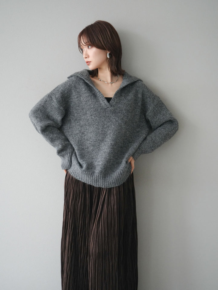 [SET]スキッパーニットプルオーバー+選べるアクセセット(2set)