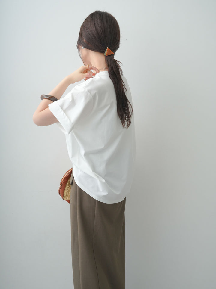 [SET]クールタッチアートロゴオーバーTEE+クレープデシンフラップ付きストレートスカート(2set)