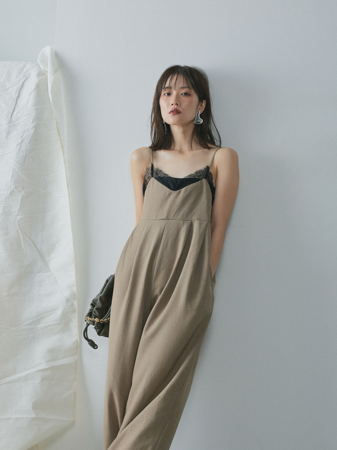 [予約]レースキャミオールインワン/beige