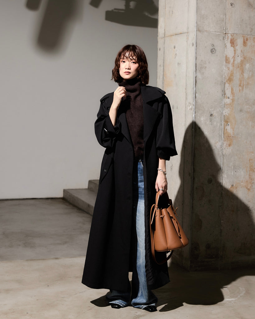 Lumière ROCHAS Premiere ロングコート 黒 予約]オーバートレンチコート/black – Lumier