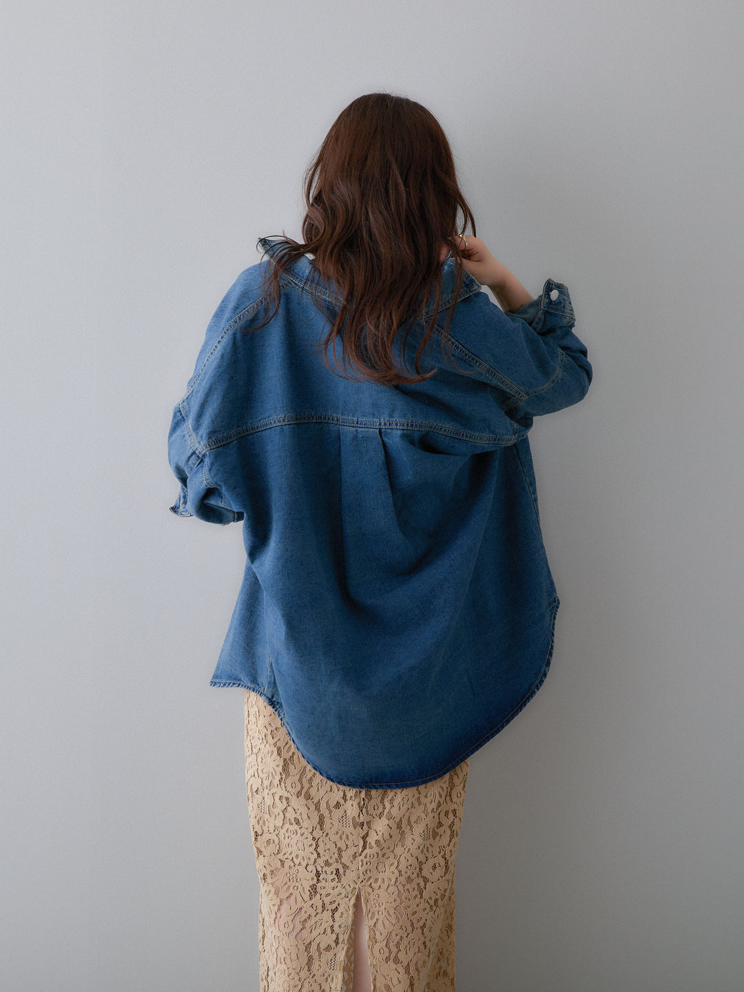 [予約]ビッグポケットデニムオーバーシャツ/denimblue