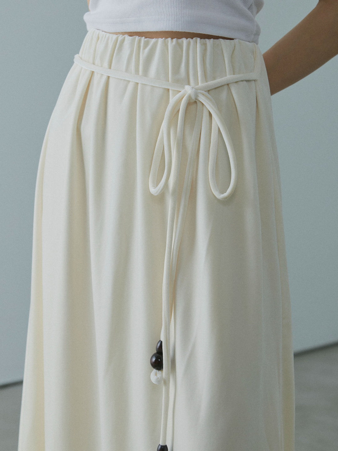 【Allure】[SET]ミックスシャギーループニットプルオーバー+ベロアナロースカート(2set)