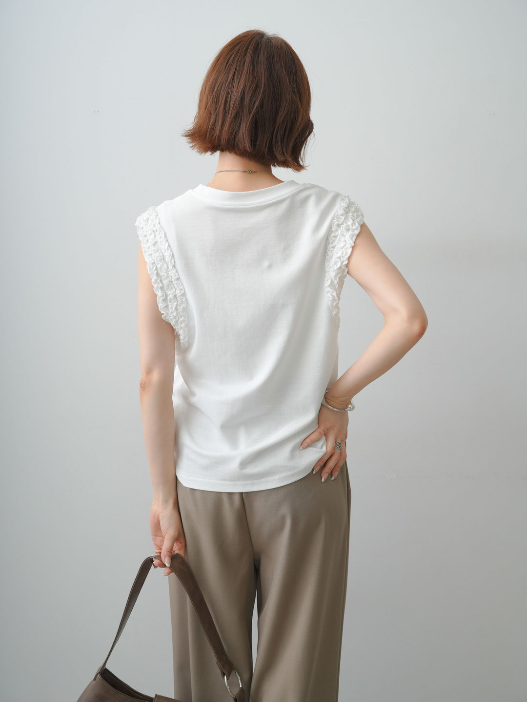 [予約]ホイップフリルフレンチTEE/white