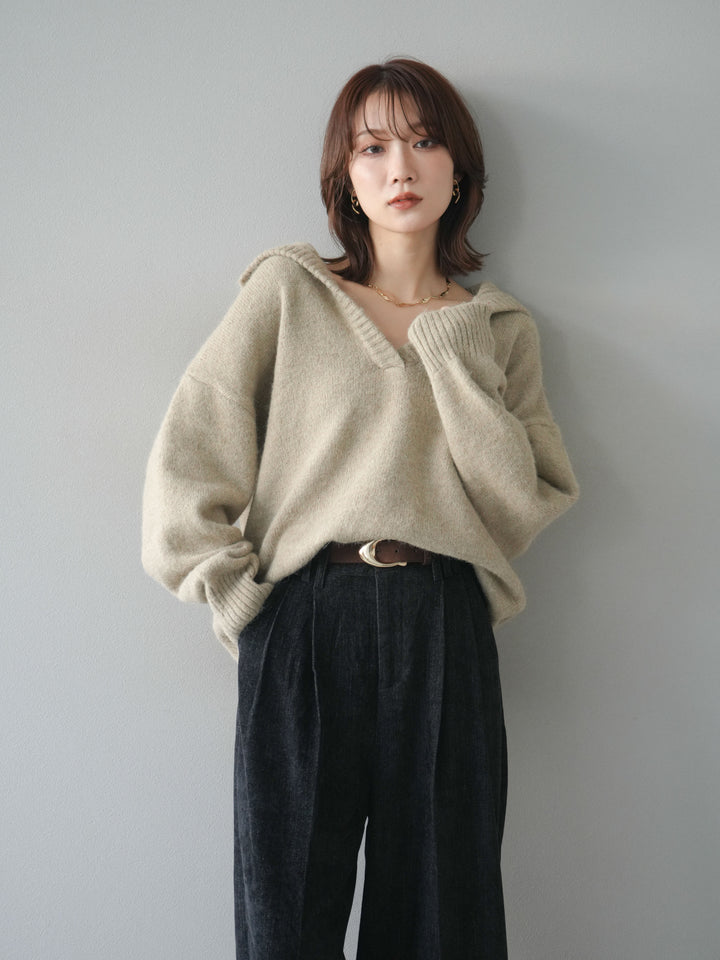 [SET]スキッパーニットプルオーバー+選べるアクセセット(2set)