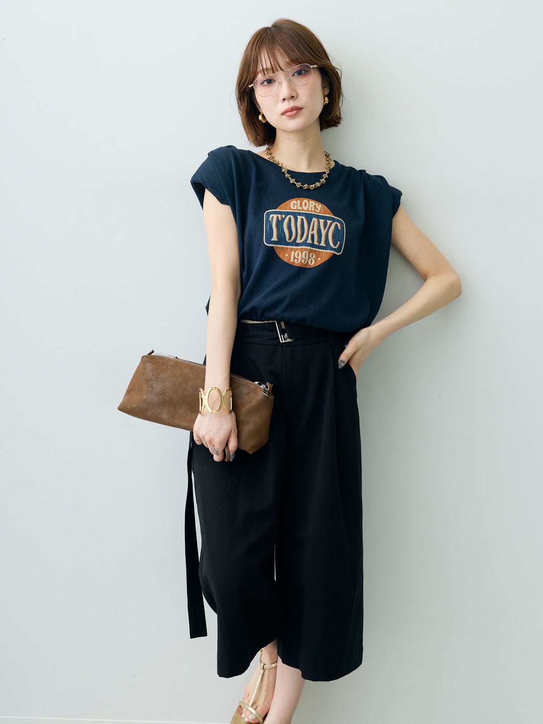 [予約]ヴィンテージロゴドロストTEE/navy