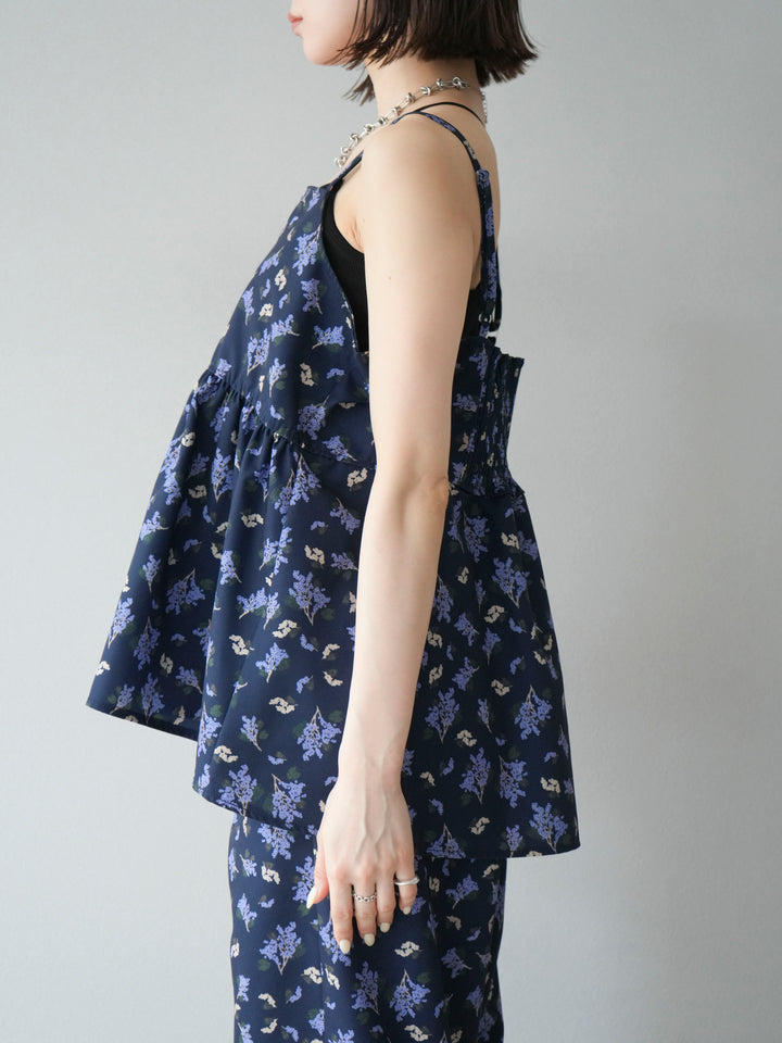 [予約]ブーケプリントキャミソール/ネイビー