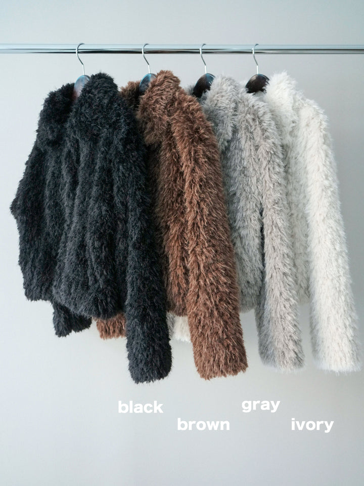 [SET]フェイクファー襟付きショートブルゾン+フェイクファー襟付きショートブルゾン(2set)