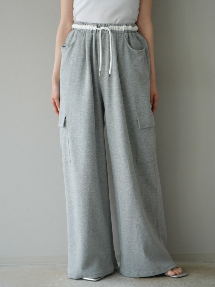 [予約]ウエストラインサイドポケットスウェットパンツ/グレー