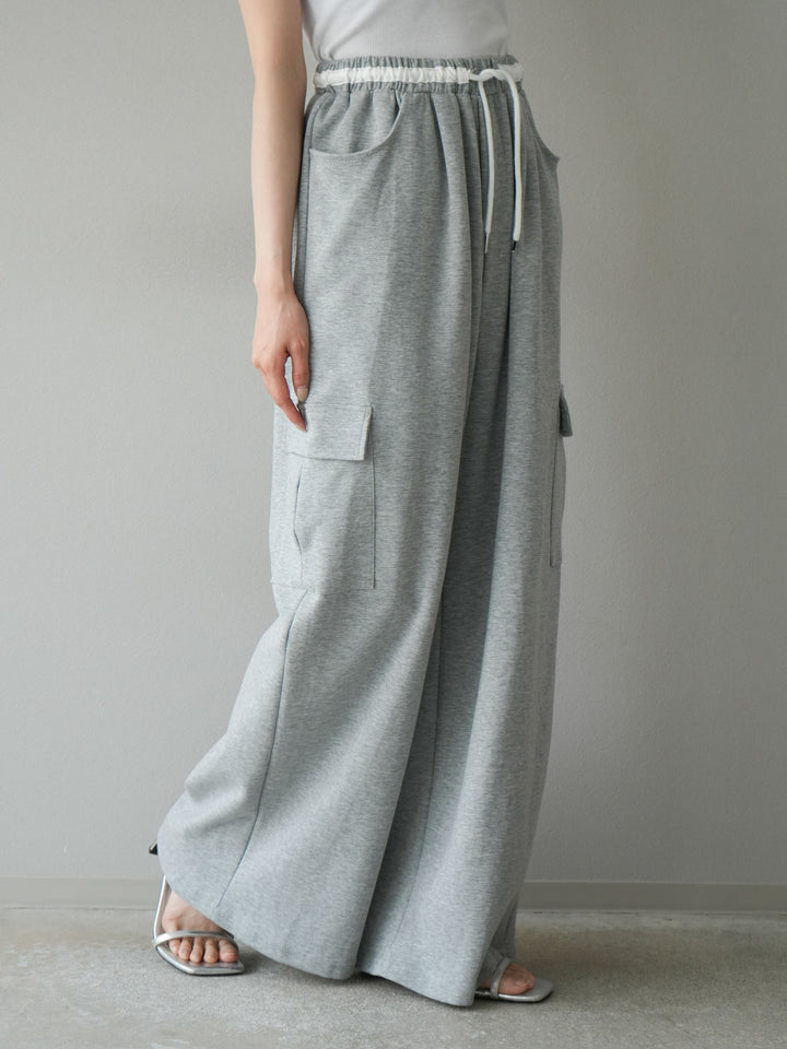 [予約]ウエストラインサイドポケットスウェットパンツ/グレー