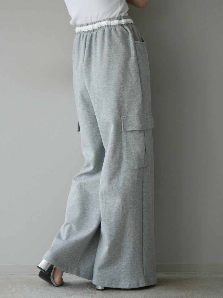 [予約]ウエストラインサイドポケットスウェットパンツ/グレー
