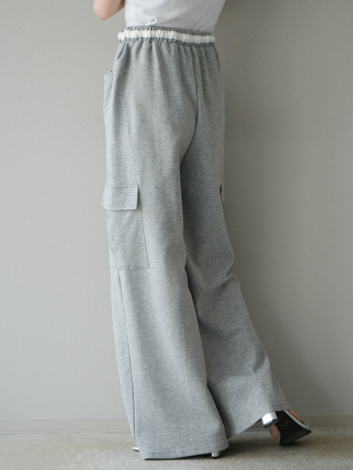 [予約]ウエストラインサイドポケットスウェットパンツ/グレー